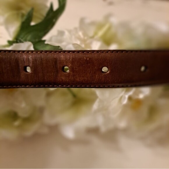 Fossil Leather Belt Vintage 70\'s Boho Style with Silver Hardware main image 11